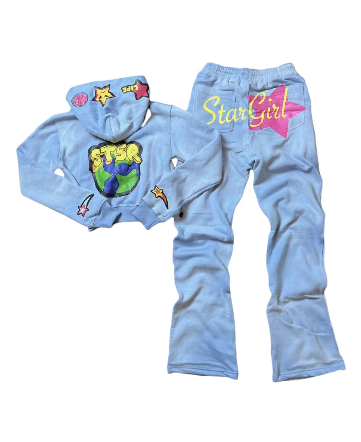 Baby Blue Star Girl Tracksuit Set