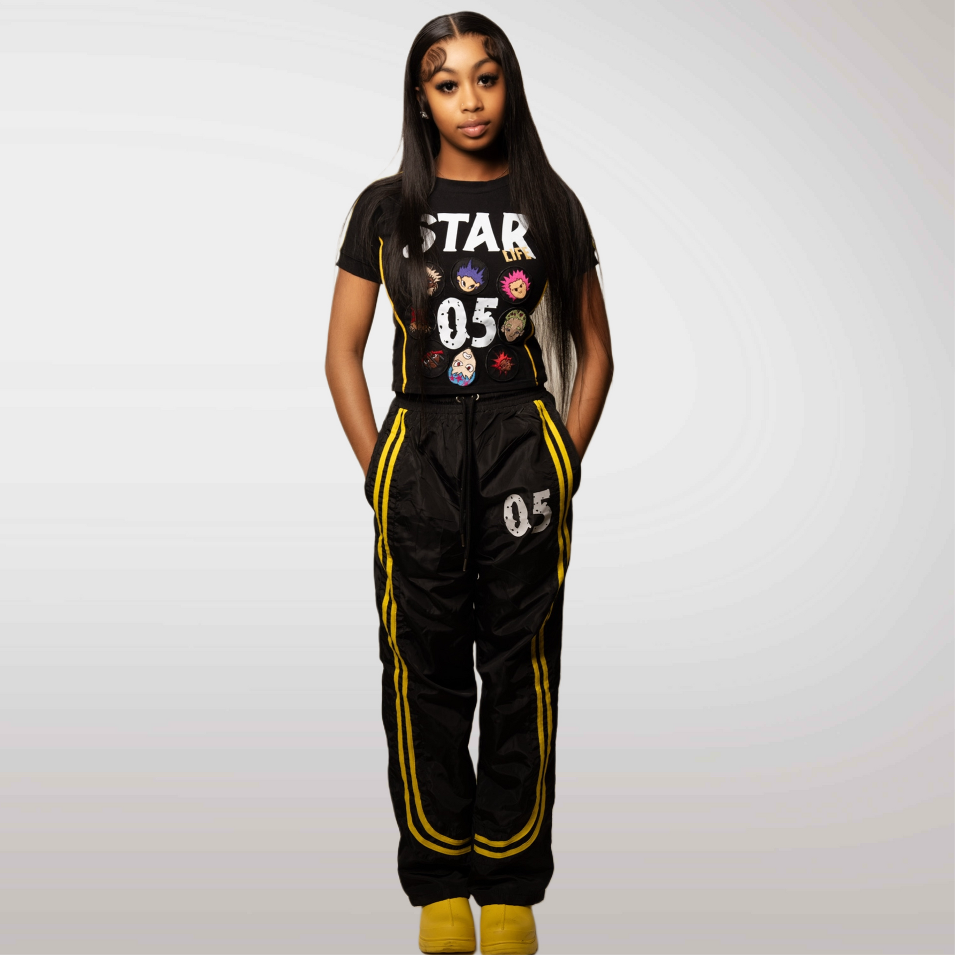 YELLOW "Star World" Baby Tee Set