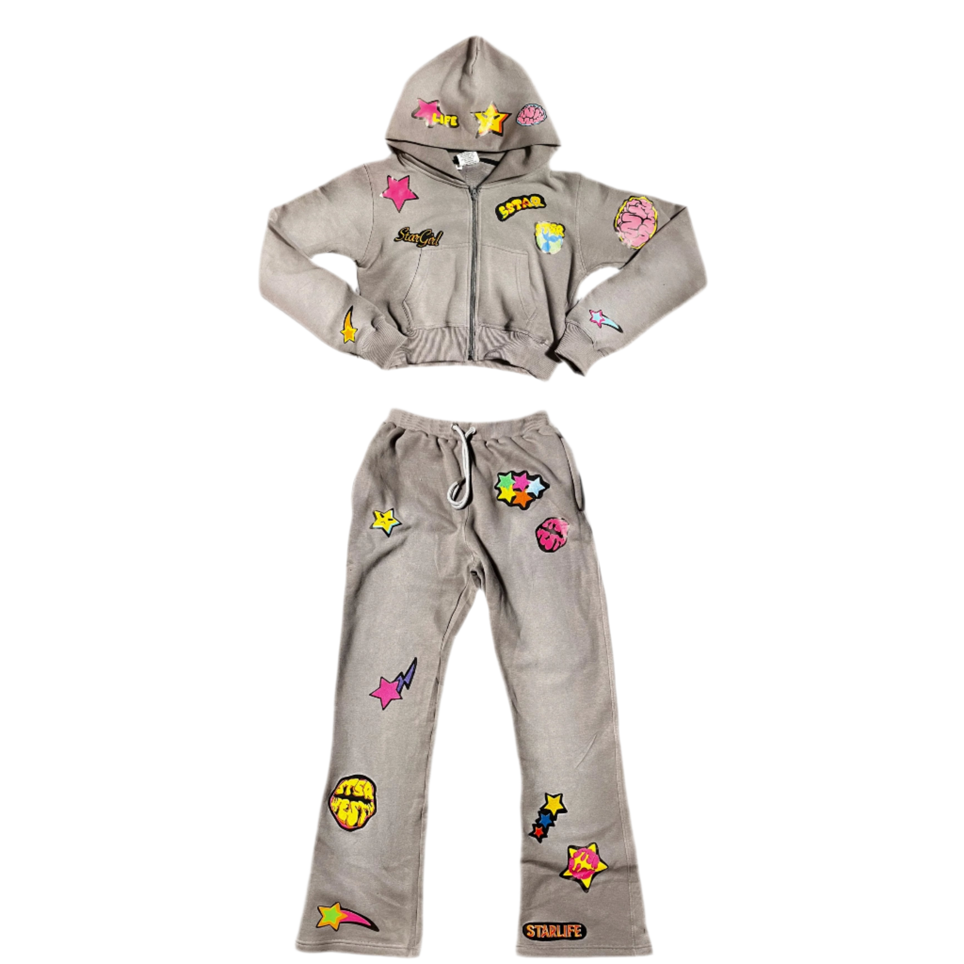 Grey Star Girl Tracksuit Set