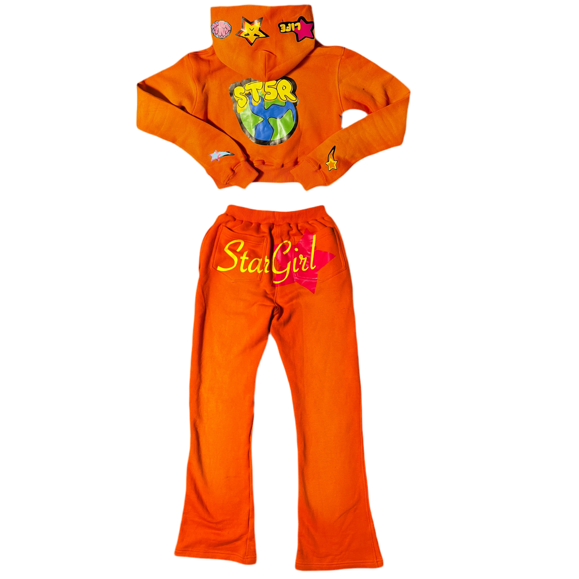 Orange Star Girl Tracksuit Set