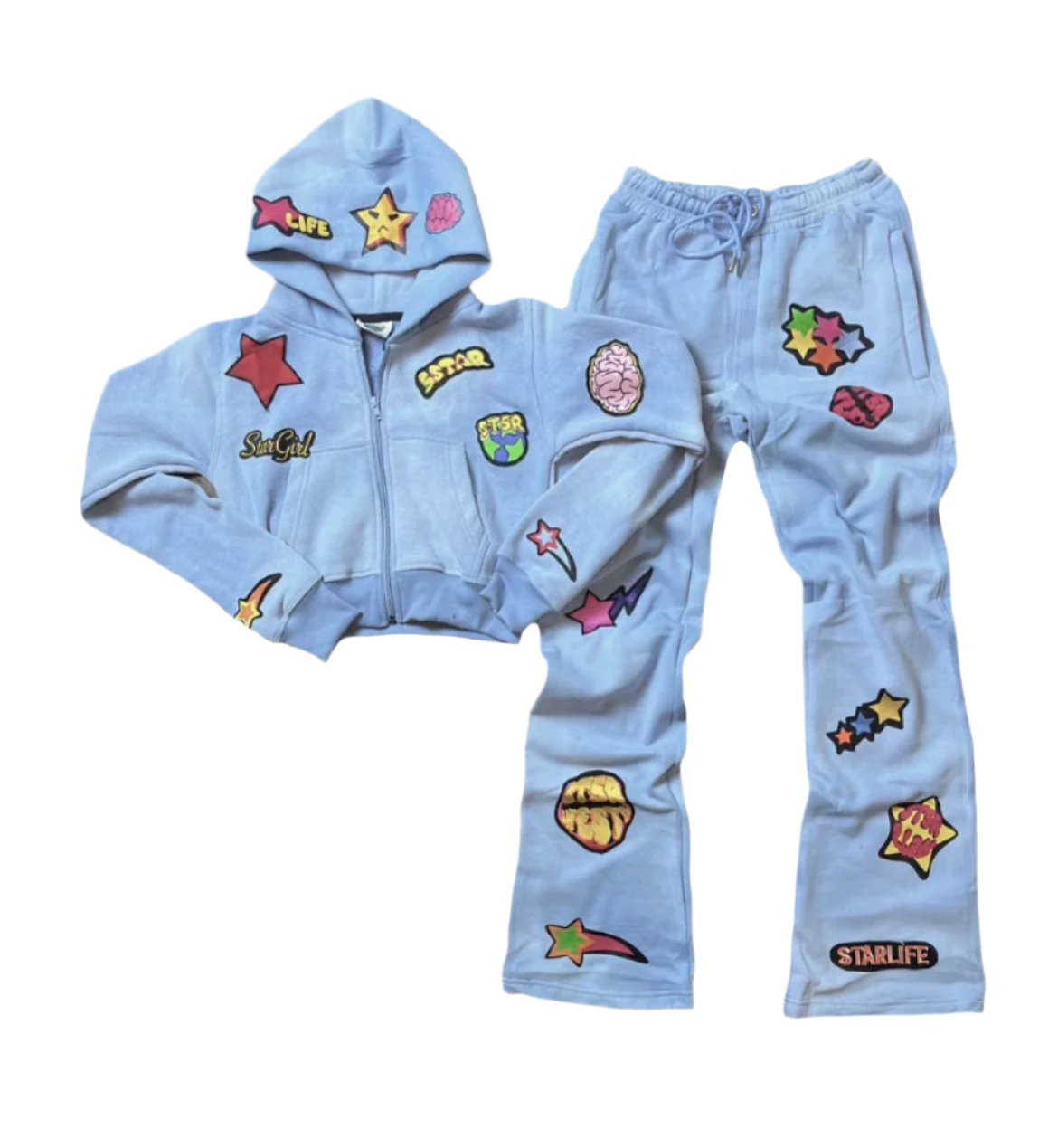 Baby Blue Star Girl Tracksuit Set