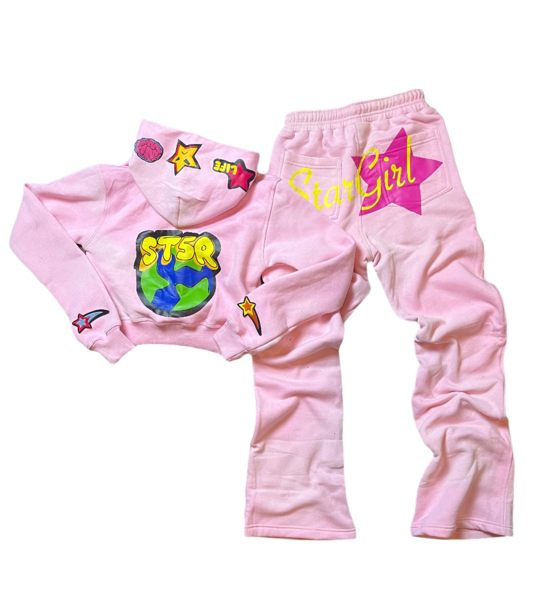 Baby Pink Star Girl Tracksuit Set