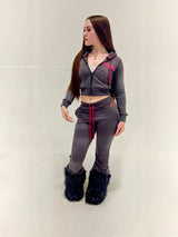 Grey Distressed Loungewear Set