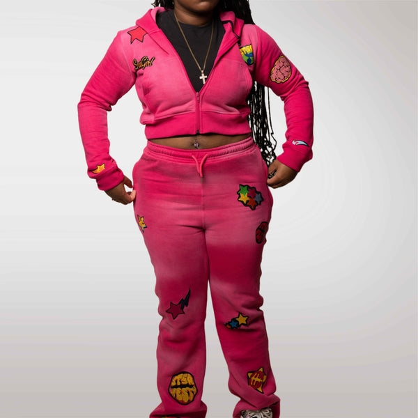 Pink Star Girl Tracksuit Set