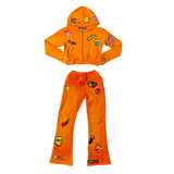 Orange Star Girl Tracksuit Set