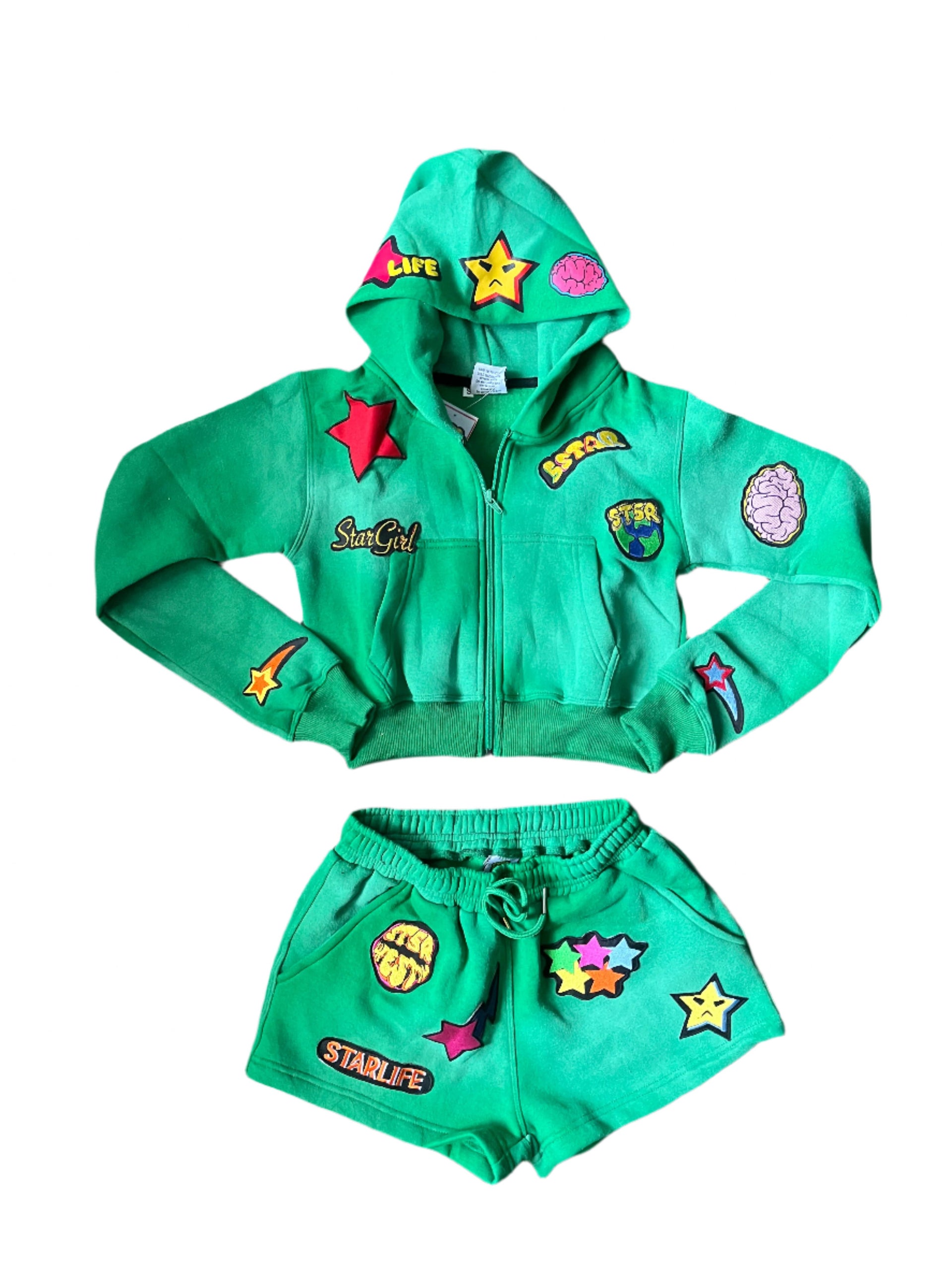 Green Stargirl Short Set