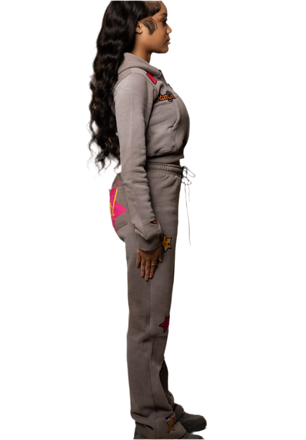 Grey Star Girl Tracksuit Set