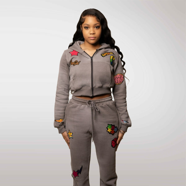 Grey Star Girl Tracksuit Set