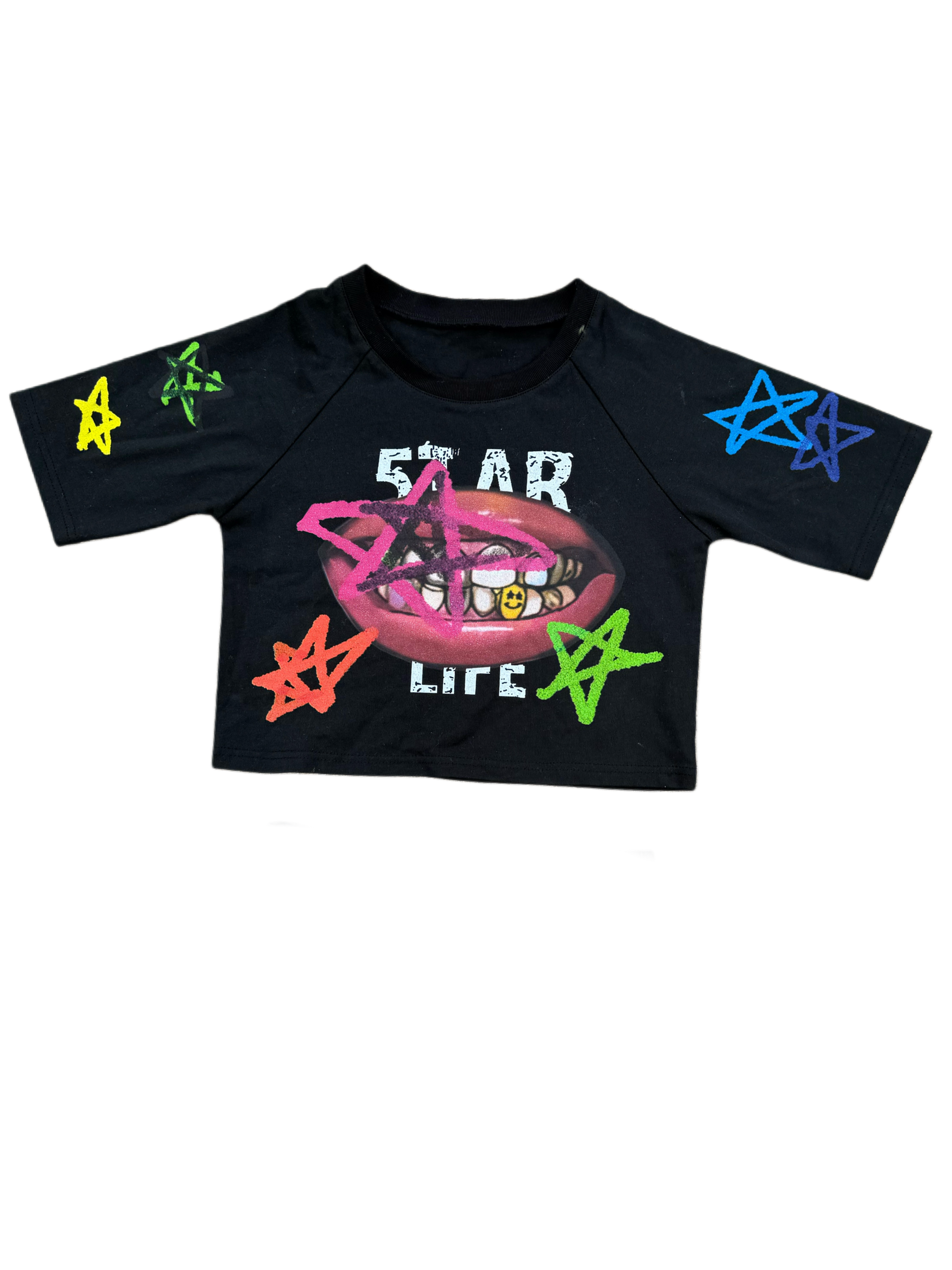 Black Cropped 'Stargirl' Tee