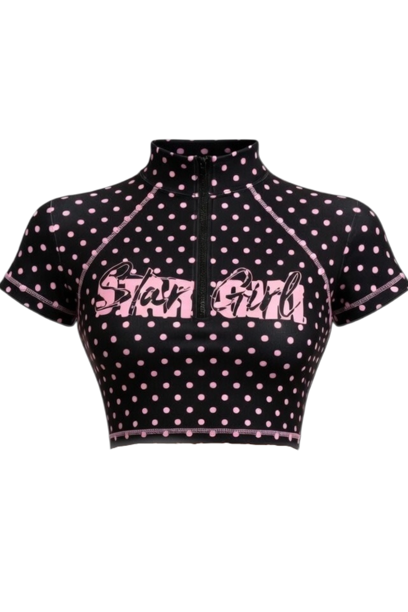 Black 'Stargirl' Polka Top