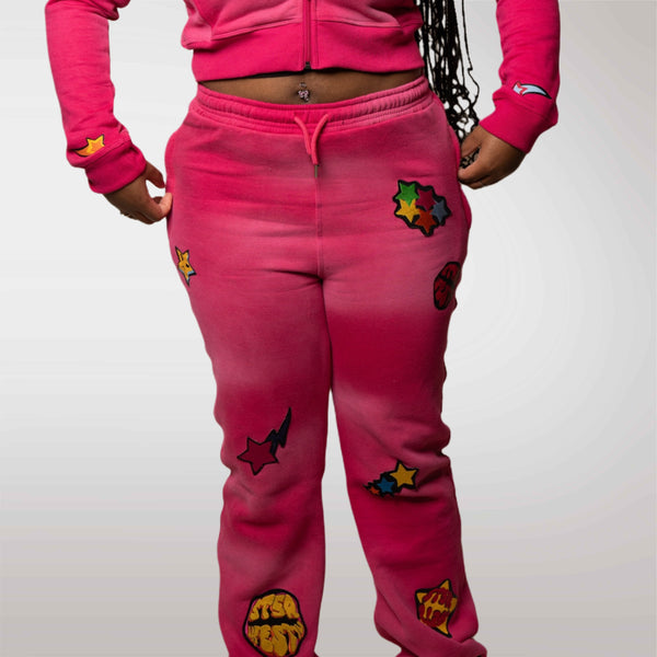 Pink Individual Star Girl Sweatpants