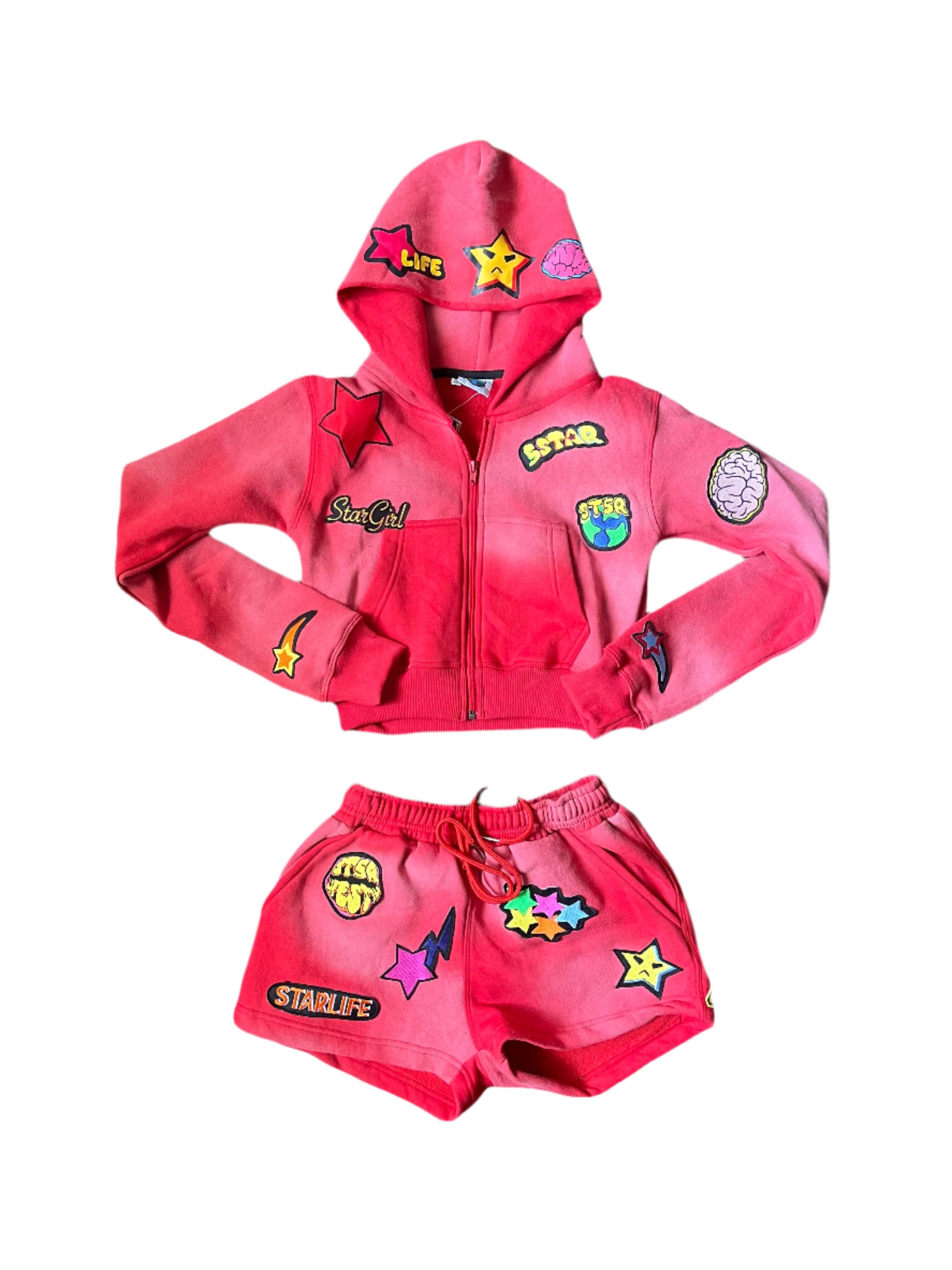 Red Stargirl Short Set