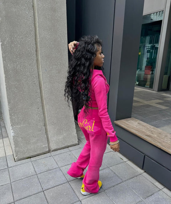 Pink Star Girl Tracksuit Set